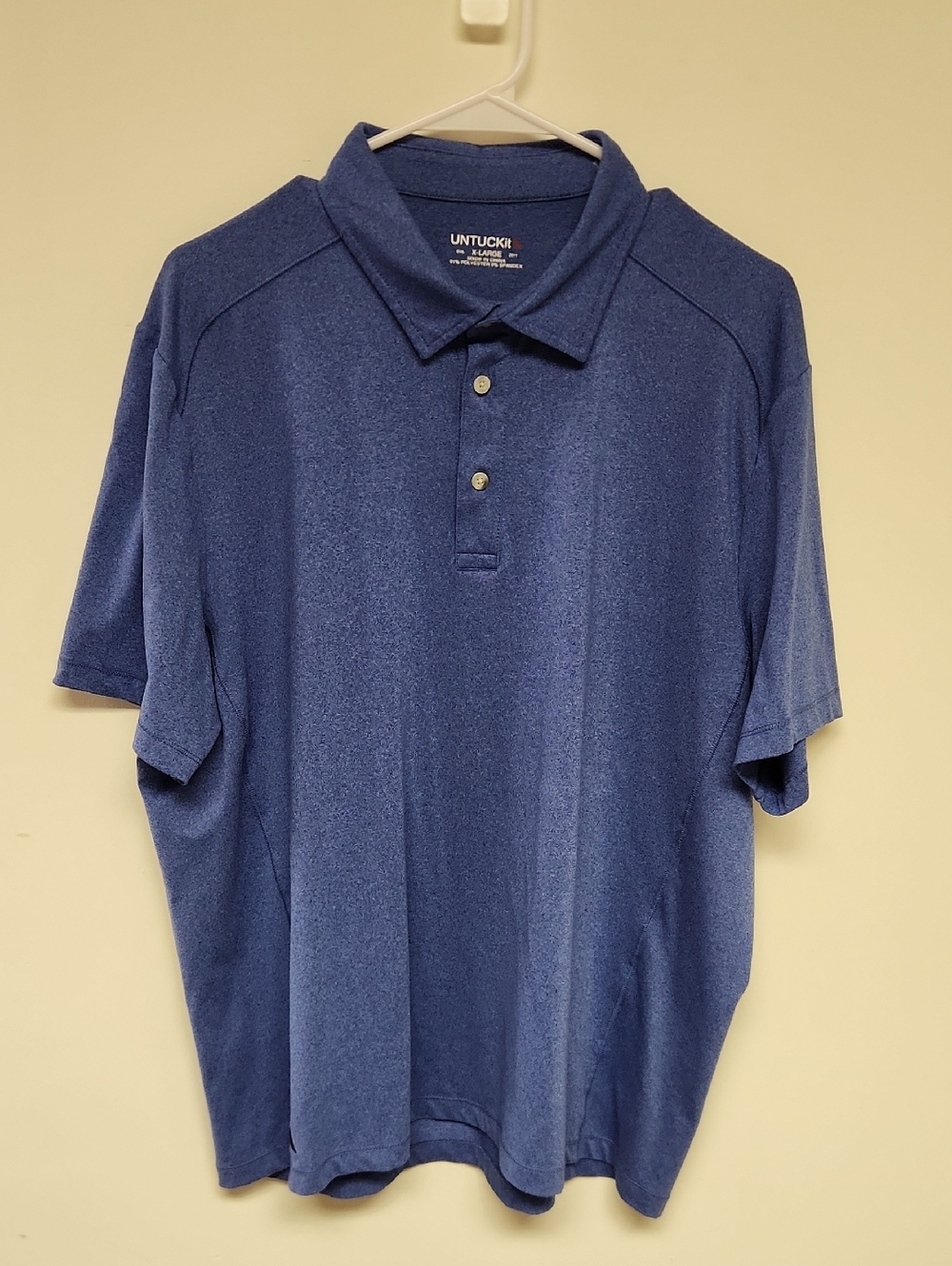 UNTUCKit Clavidor Polo Shirt Men’s XL Blue Performance Short Sleeve